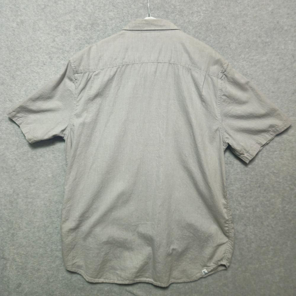 Vans Mens XL Grey Herringbone Short Sleeve Button Down Shirt Skater Streetwear - Picture 2 of 7